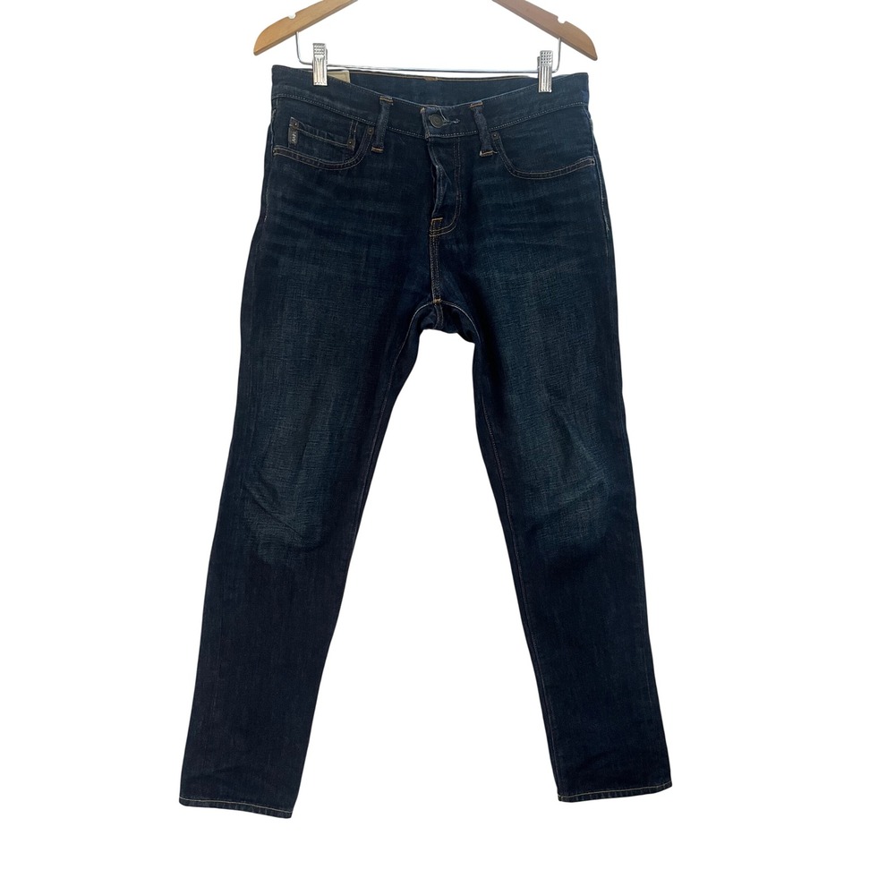 Abercrombie & Fitch Classic Taper Jeans Dark Indigo Button Fly Mens 31x30
